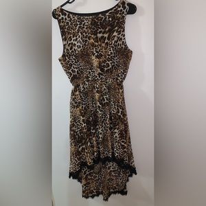 Liberty Love- Leopard print dip hem dress.
